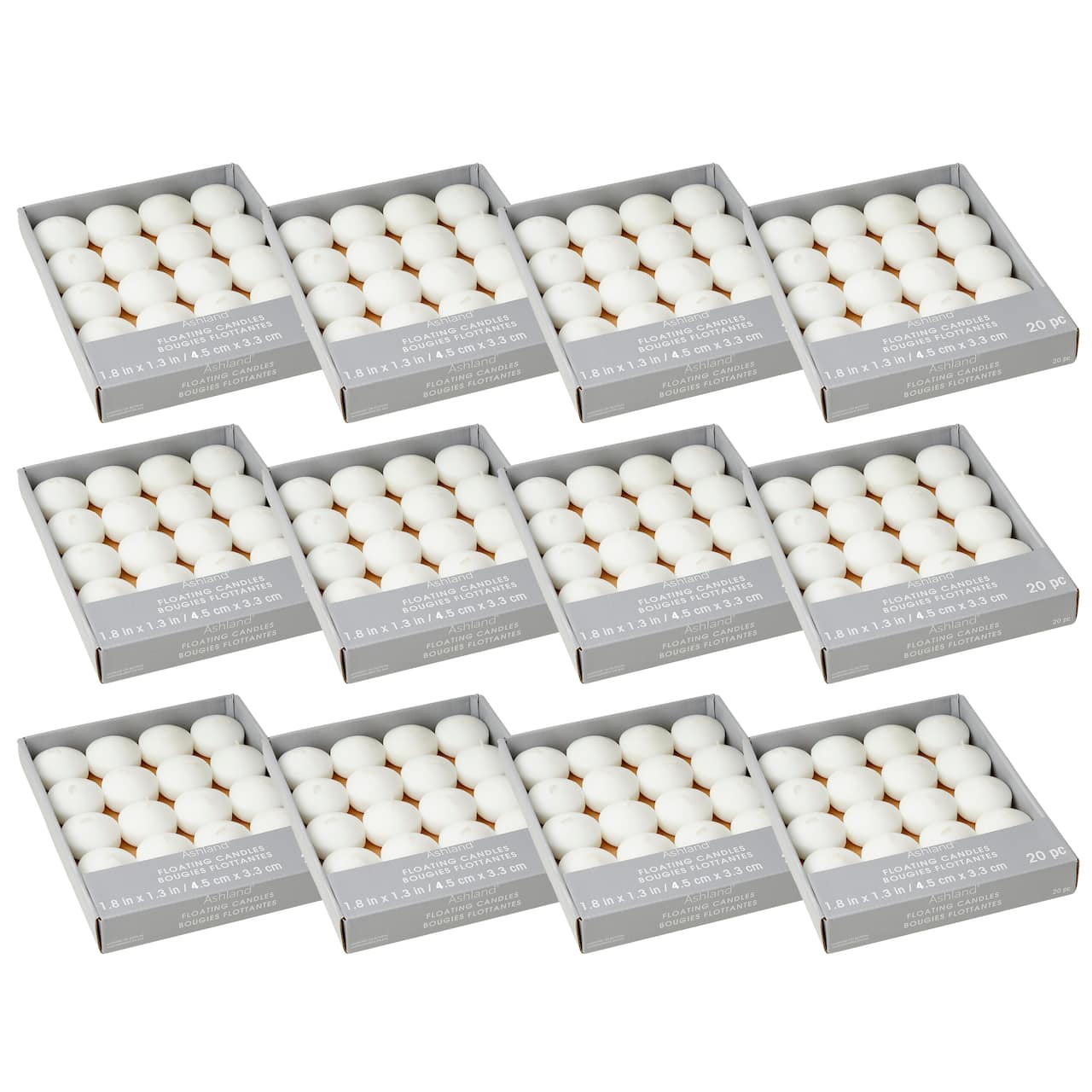 12 Packs: 40 ct. (240 total) Basic Elements™ White Floating Candles Value Pack by Ashland®